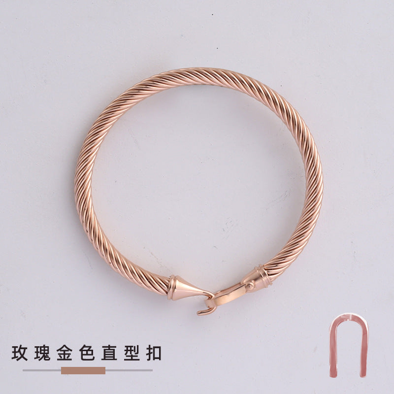 Wholesale Horseshoe Buckle Titanium Steel Cable Twisted Wire Bracelet